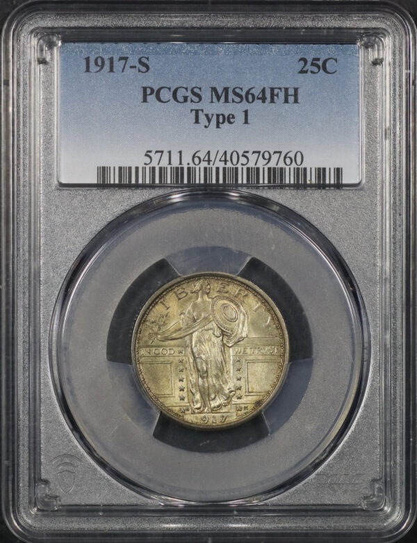 Obverse of this 1917-S Standing Liberty Quarter Type 1 PCGS MS-64 FH
