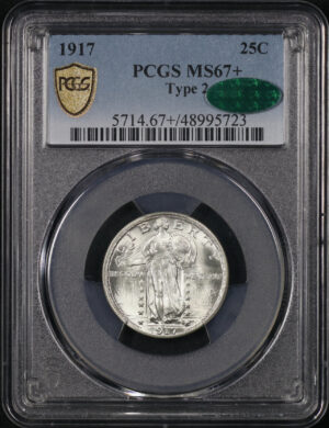 Obverse of this 1917 Standing Liberty Quarter Type 2 PCGS MS-67+ CAC