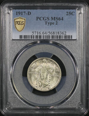 Obverse of this 1917-D Type 2 Standing Liberty Quarter PCGS MS-64
