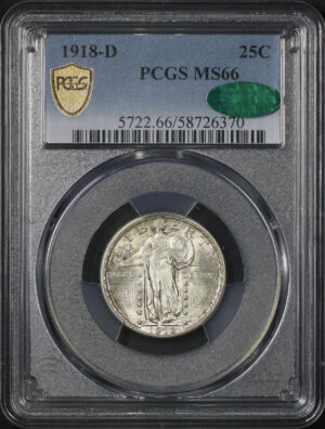Obverse of this 1918-D Standing Liberty Quarter PCGS MS-66 CAC