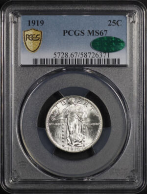 Obverse of this 1919 Standing Liberty Quarter PCGS MS-67 CAC
