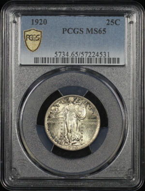 Obverse of this 1920 Standing Liberty Quarter PCGS MS-65