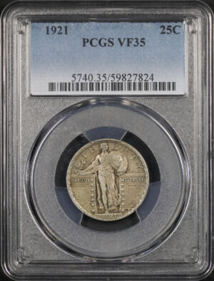 Obverse of this 1921 Standing Liberty Quarter PCGS VF-35