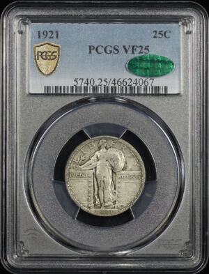 Obverse of this 1921 Standing Liberty Quarter PCGS VF-25 CAC