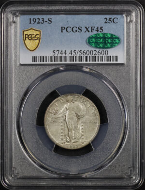 Obverse of this 1923-S Standing Liberty Quarter PCGS XF-45 CAC
