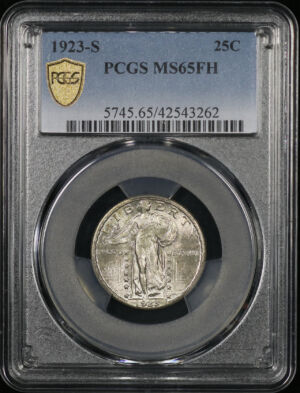 Obverse of this 1923-S Standing Liberty Quarter PCGS MS-65 FH