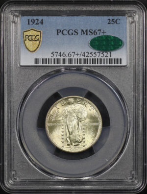 Obverse of this 1924 Standing Liberty Quarter PCGS MS-67+ CAC