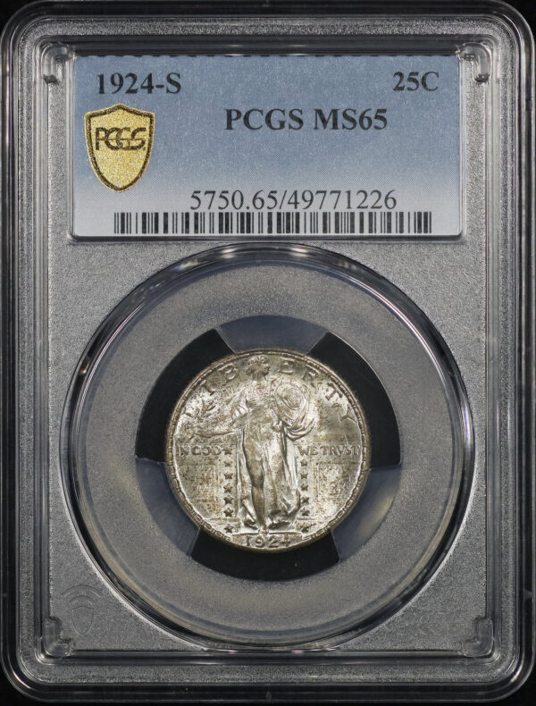 Obverse of this 1924-S Standing Liberty Quarter PCGS MS-65