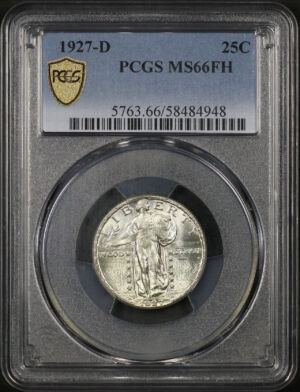 Obverse of this 1927-D Standing Liberty Quarter PCGS MS-66 FH