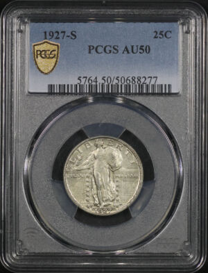 Obverse of this 1927-S Standing Liberty Quarter PCGS AU-50