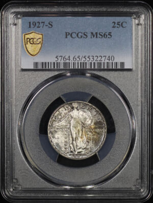 Obverse of this 1927-S Standing Liberty Quarter PCGS MS-65