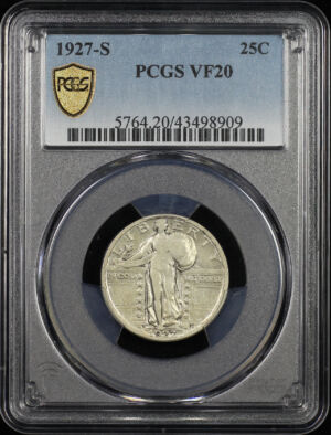 Obverse of this 1927-S Standing Liberty Quarter PCGS VF-20