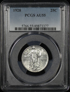 Obverse of this 1928 Standing Liberty Quarter PCGS AU-55