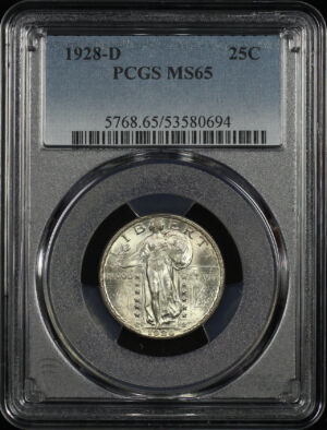 Obverse of this 1928-D Standing Liberty Quarter PCGS MS-65