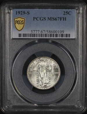 Obverse of this 1929-S Standing Liberty Quarter PCGS MS-67 FH
