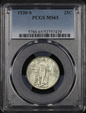 Obverse of this 1930-S Standing Liberty Quarter PCGS MS-65