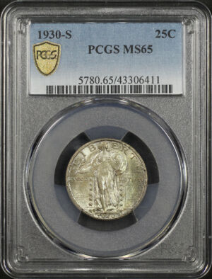 Obverse of this 1930-S Standing Liberty Quarter PCGS MS-65