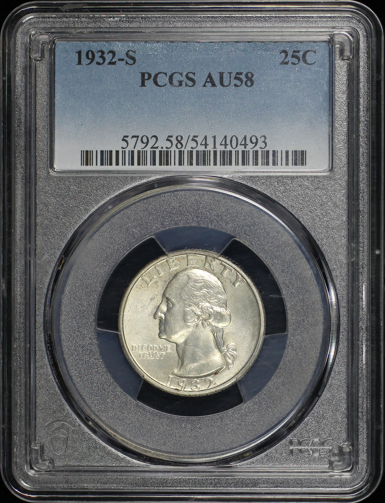 Obverse of this 1932-S Washington Quarter PCGS AU-58