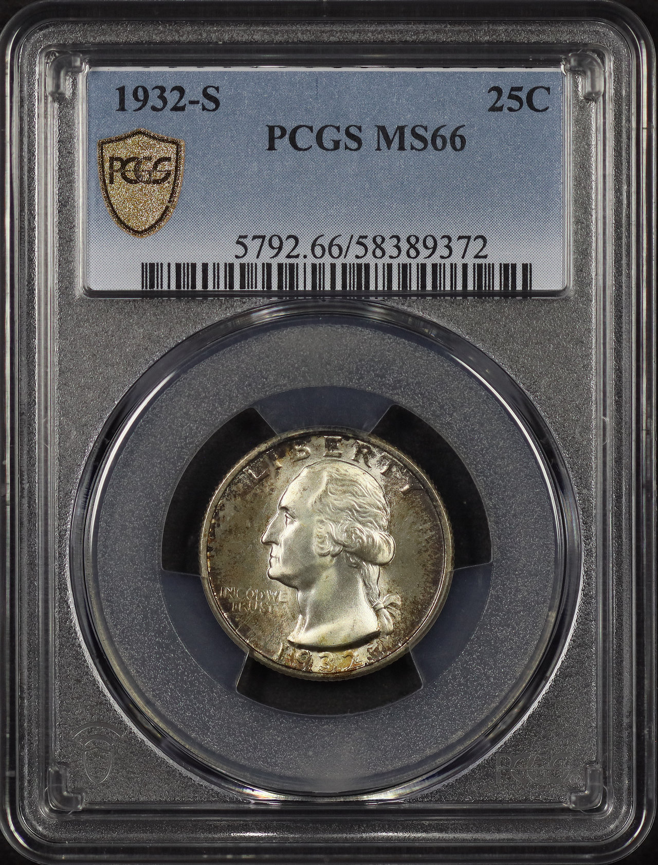 Obverse of this 1932-S Washington Quarter PCGS MS-66