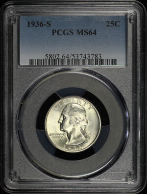 Obverse of this 1936-S Washington Quarter PCGS MS-64