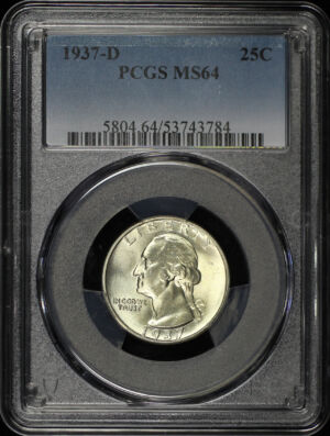 Obverse of this 1937-D Washington Quarter PCGS MS-64