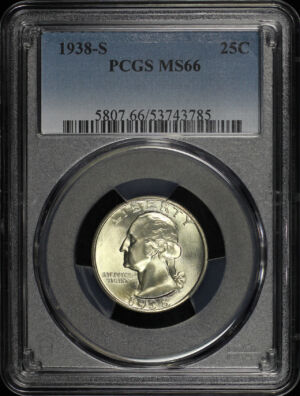 Obverse of this 1938-S Washington Quarter PCGS MS-66