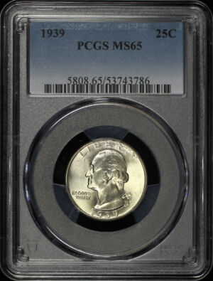 Obverse of this 1939 Washington Quarter PCGS MS-65