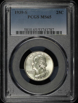 Obverse of this 1939-S Washington Quarter PCGS MS-65