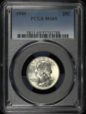 Obverse of this 1940 Washington Quarter PCGS MS-65