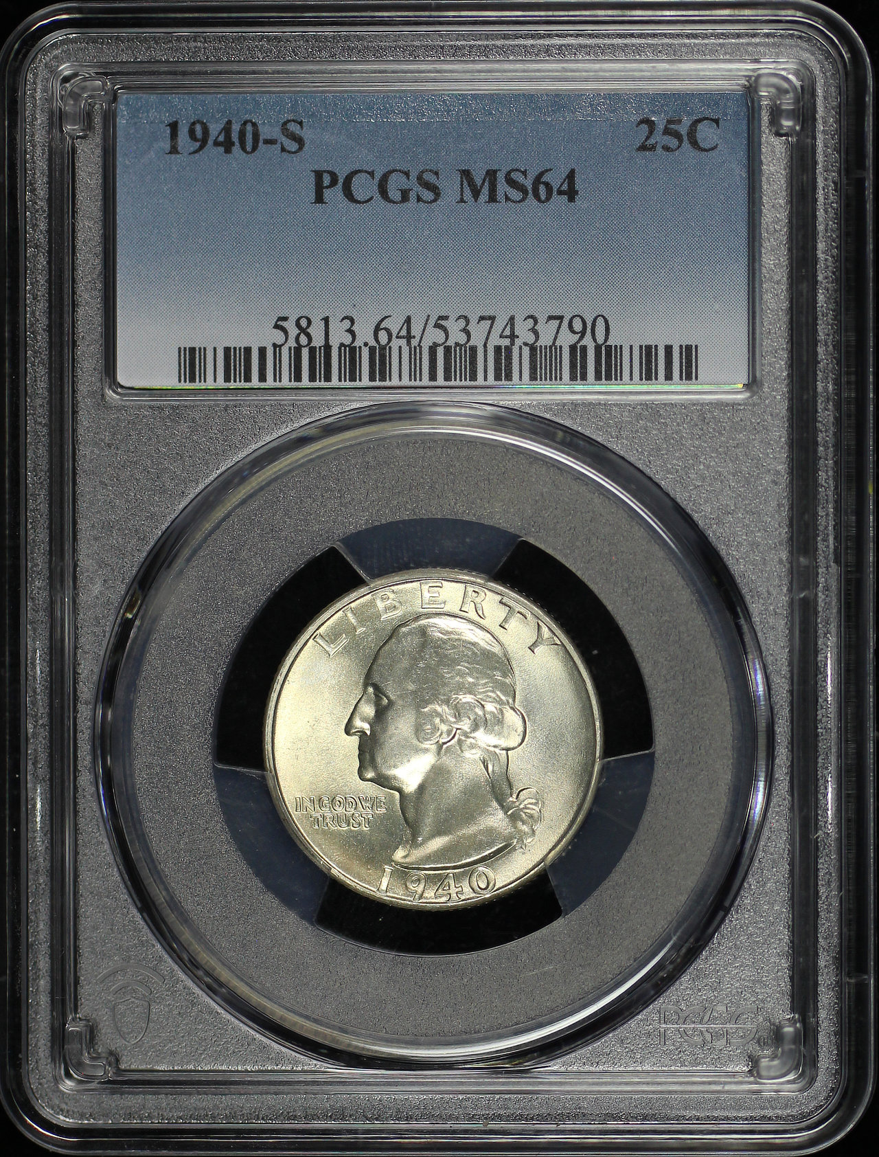Obverse of this 1940-S Washington Quarter PCGS MS-64