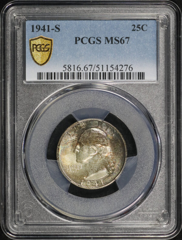 Obverse of this 1941-S Washington Quarter PCGS MS-67