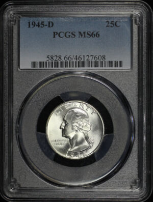 Obverse of this 1945-D Washington Quarter PCGS MS-66