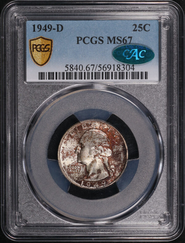 Obverse of this 1949-D Washington Quarter PCGS MS-67 CAC