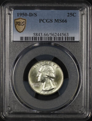 Obverse of this 1950-D/S Washington Quarter PCGS MS-66