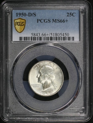 Obverse of this 1950-D/S Washington Quarter PCGS MS-66+
