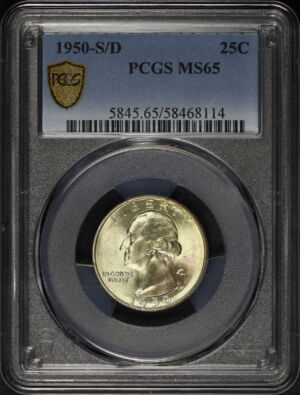 Obverse of this 1950-S/D Washington Quarter PCGS MS-65