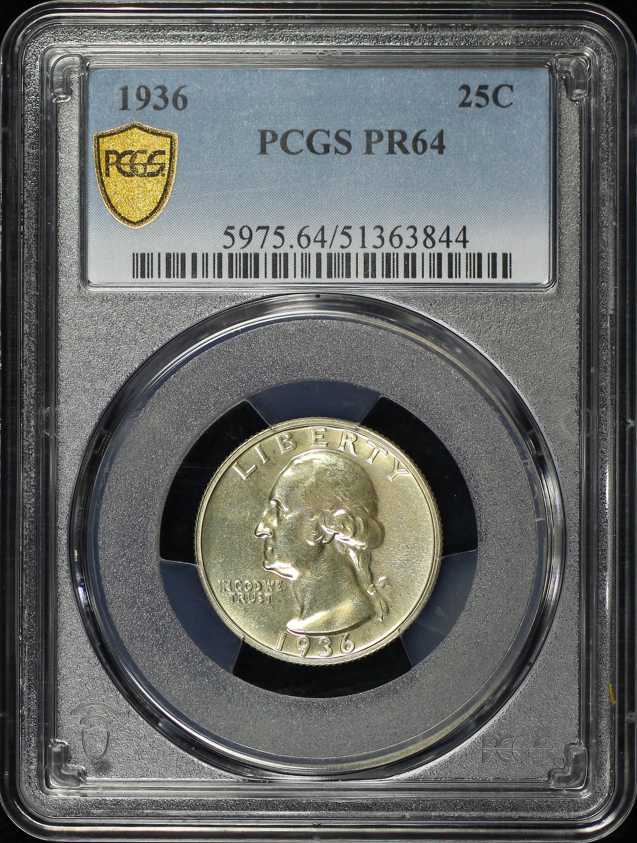Obverse of this 1936 Washington Quarter PCGS PR-64