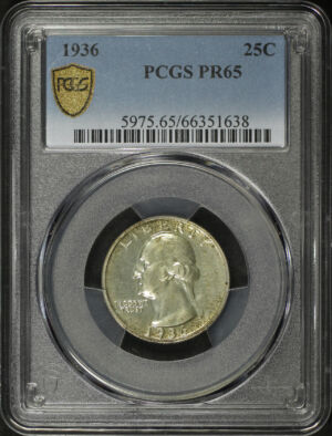 Obverse of this 1936 Washington Quarter PCGS PR-65