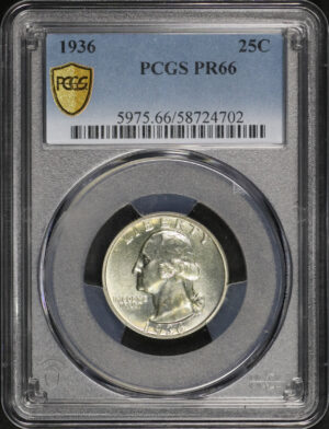 Obverse of this 1936 Washington Quarter PCGS PR-66