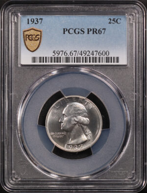Obverse of this 1937 Washington Quarter PCGS PR-67
