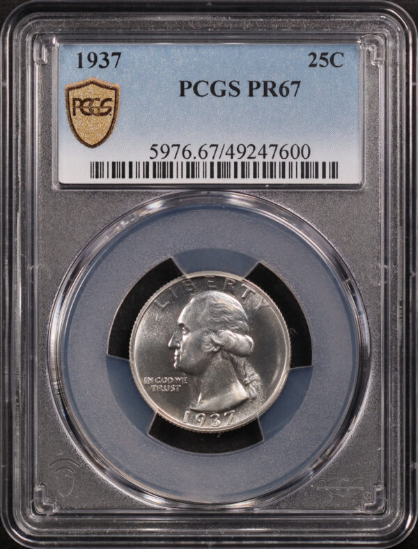 Obverse of this 1937 Washington Quarter PCGS PR-67