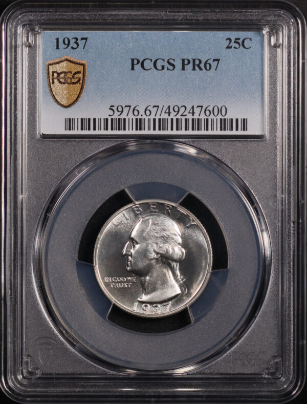 Obverse of this 1937 Washington Quarter PCGS PR-67