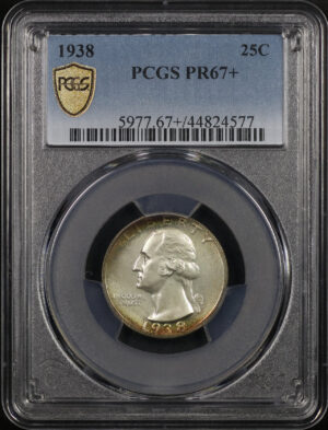 Obverse of this 1938 Washington Quarter PCGS PR-67+