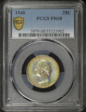 Obverse of this 1940 Washington Quarter PCGS PR-68