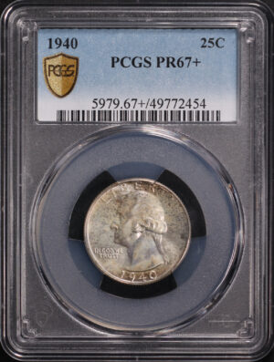 Obverse of this 1940 Washington Quarter PCGS PR-67+