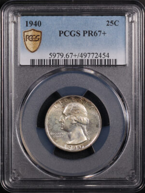 Obverse of this 1940 Washington Quarter PCGS PR-67+