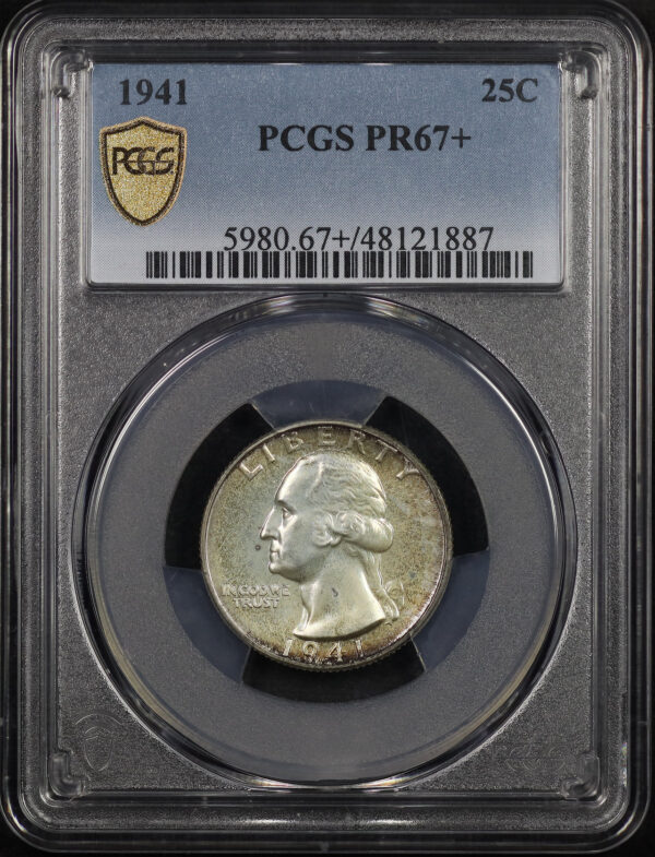 Obverse of this 1941 Washington Quarter PCGS PR-67+
