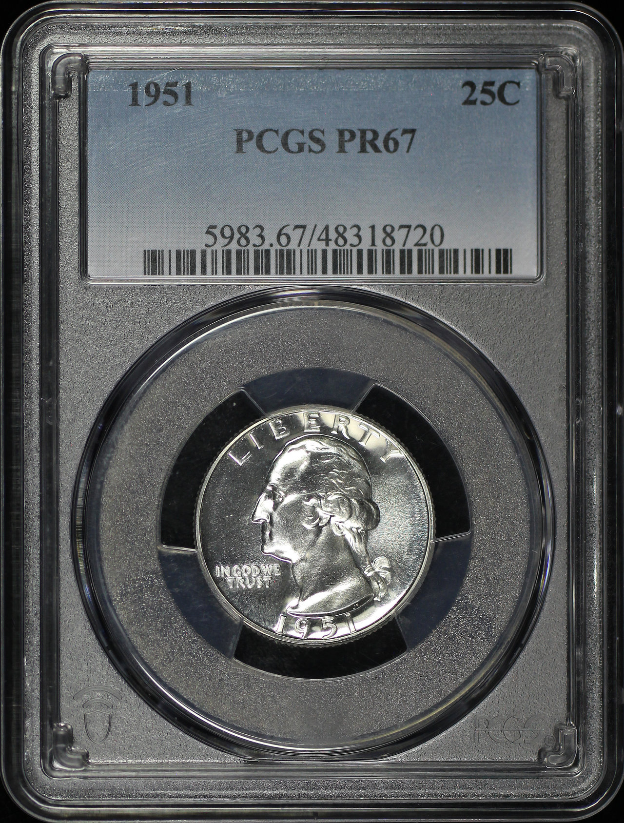Obverse of this 1951 Washington Quarter PCGS PR-67
