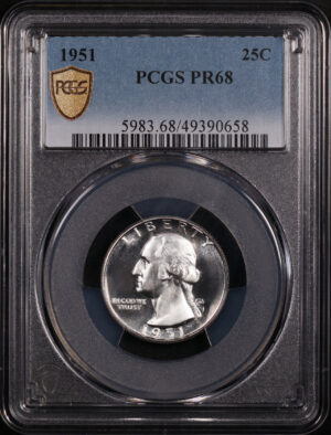 Obverse of this 1951 Washington Quarter PCGS PR-68