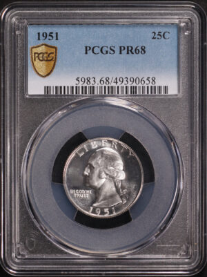 Obverse of this 1951 Washington Quarter PCGS PR-68